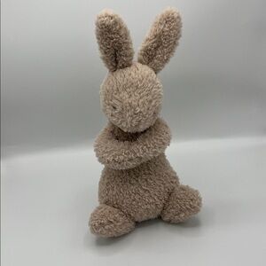 Jellycat Tan Huddles Bunny Plush Medium 12" Stuffed Animal Shaggy No Baby Bunny